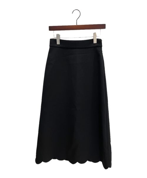 MIU MIU（ミュウミュウ）MIU MIU (ミュウミュウ) スカラップロングスカート ブラック サイズ:40Sの古着・服飾アイテム