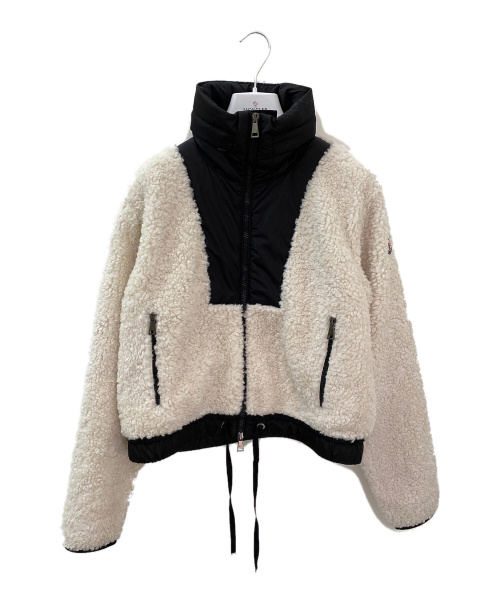 MONCLER（モンクレール）MONCLER (モンクレール) ファーシャーリングクロップドジャケット ホワイト サイズ:XSの古着・服飾アイテム