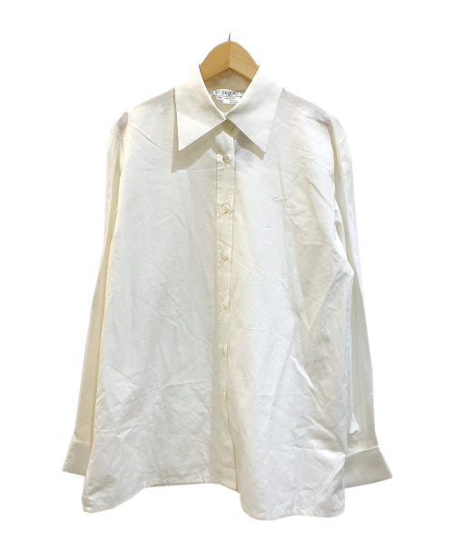 CELINE（セリーヌ）CELINE (セリーヌ) [OLD]プレーンロゴドレスシャツ ホワイト サイズ:38表記の古着・服飾アイテム