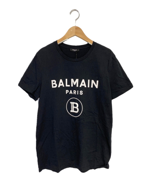 BALMAIN（バルマン）BALMAIN (バルマン) LOGO PRINTED T SHIRT ブラック サイズ:Ｌの古着・服飾アイテム
