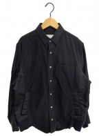 sacaiサカイ）の古着「Nylon Twill x Cotton Shirt」｜ブラック