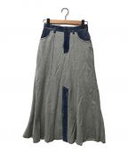 Ameri VINTAGE（）の古着「denim docking sweat skirt」｜グレー