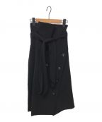 AKIRA NAKA（アキラナカ）の古着「ソリッドWラップスカート」｜ブラック