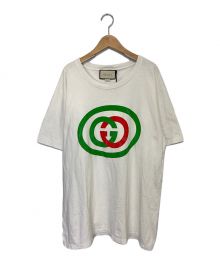 GUCCI（グッチ）の古着「インターロッキングGプリントTシャツ」｜ホワイト×グリーン