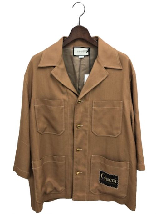 GUCCI（グッチ）GUCCI (グッチ) 20AW ビスコースシャツジャケット ブラウン サイズ:48の古着・服飾アイテム
