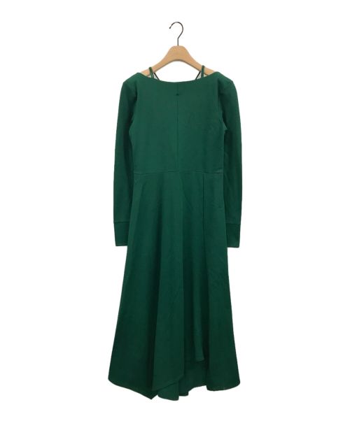 UN3D.（アンスリード）UN3D. (アンスリード) バックレースアップワンピース グリーン サイズ:36の古着・服飾アイテム