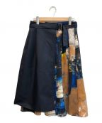 UNITED TOKYO（ユナイテッドトウキョウ）の古着「ブラシプリントラップスカート」｜ネイビー
