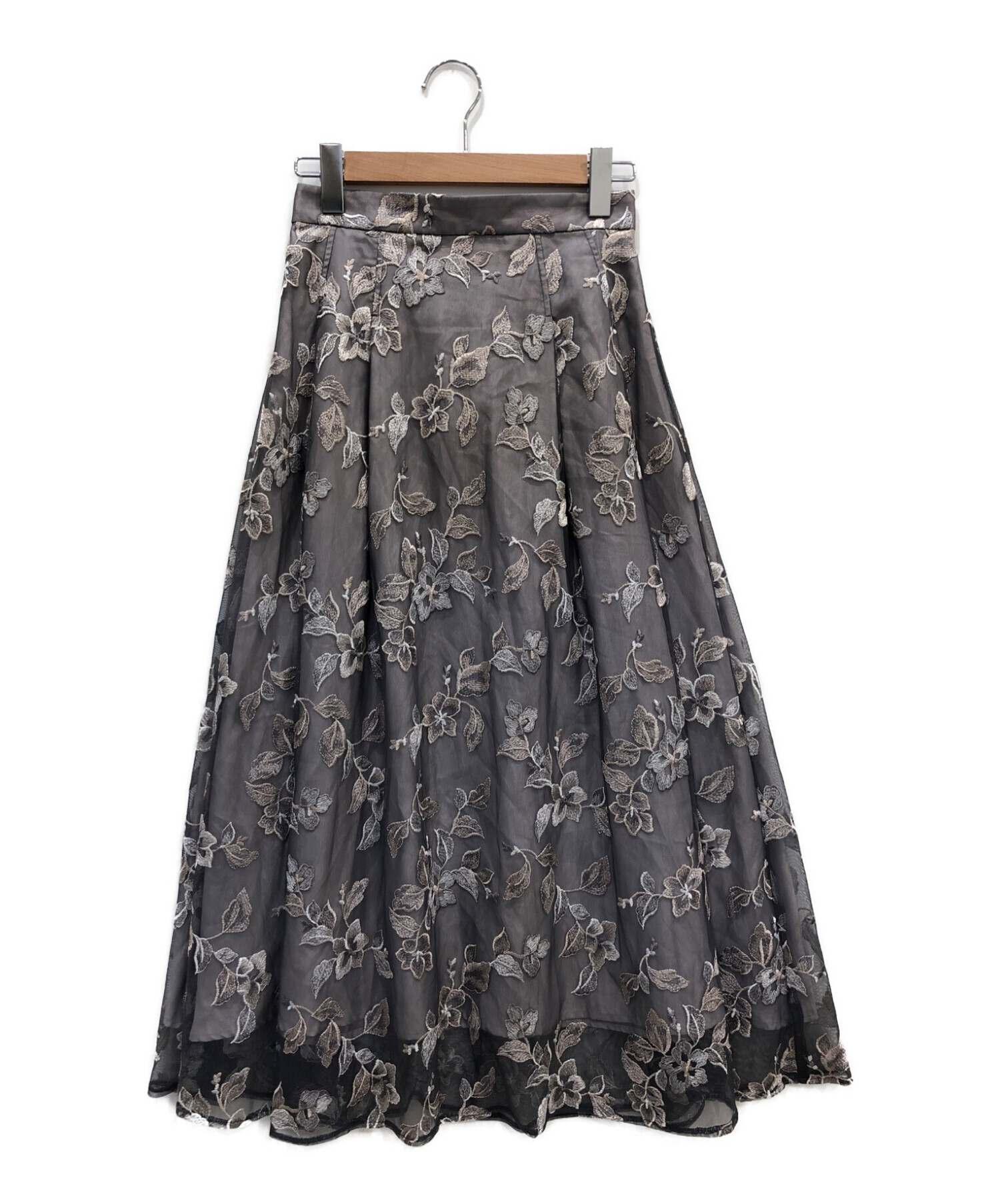 Rirandture (リランドチュール) チュール刺繍ロングスカート グレー サイズ:2