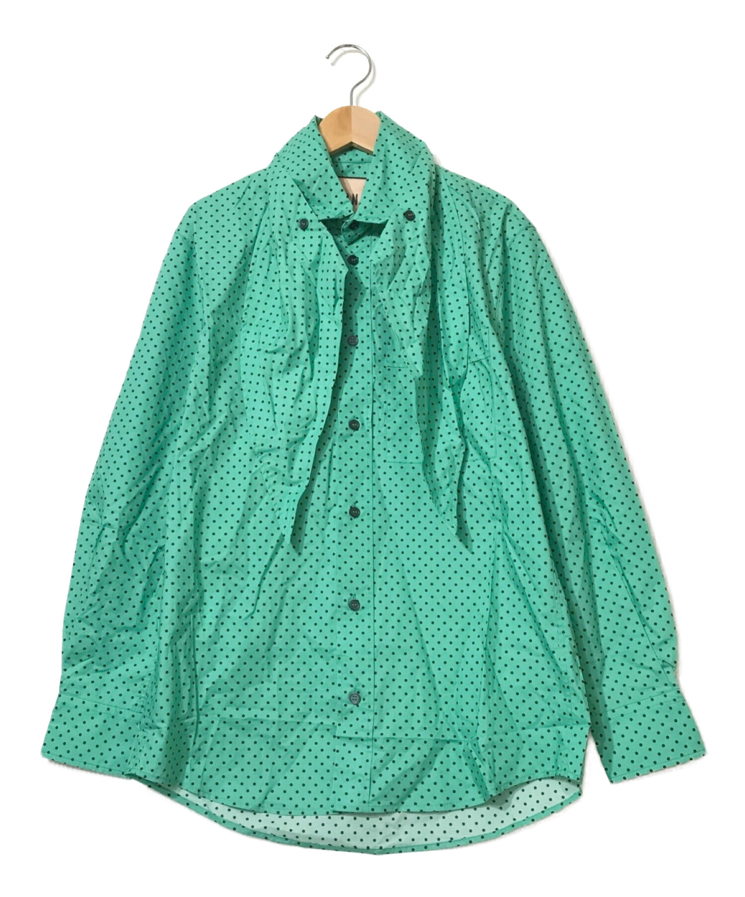 PLAN C (プランシー) ボウタイシャツ グリーン サイズ:36 未使用品