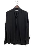 Saint Laurent Parisサンローランパリ）の古着「リボン付プルオーバーシャツ」｜ブラック
