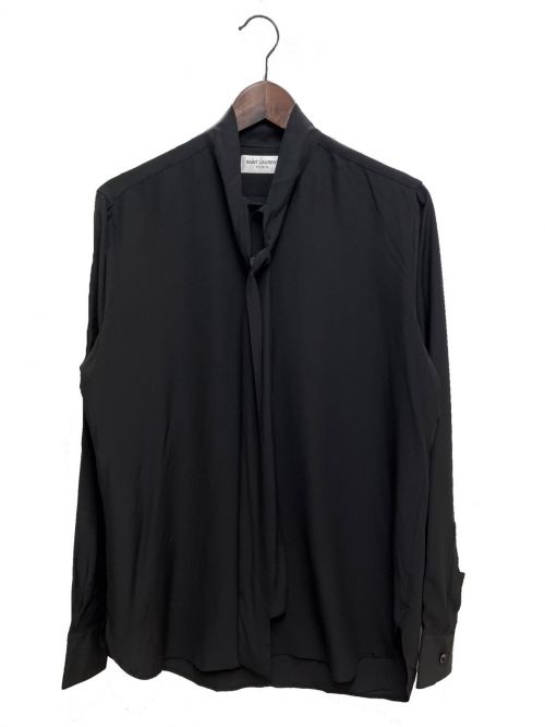 Saint Laurent Paris（サンローランパリ）Saint Laurent Paris (サンローランパリ) リボン付プルオーバーシャツ ブラック サイズ:39の古着・服飾アイテム
