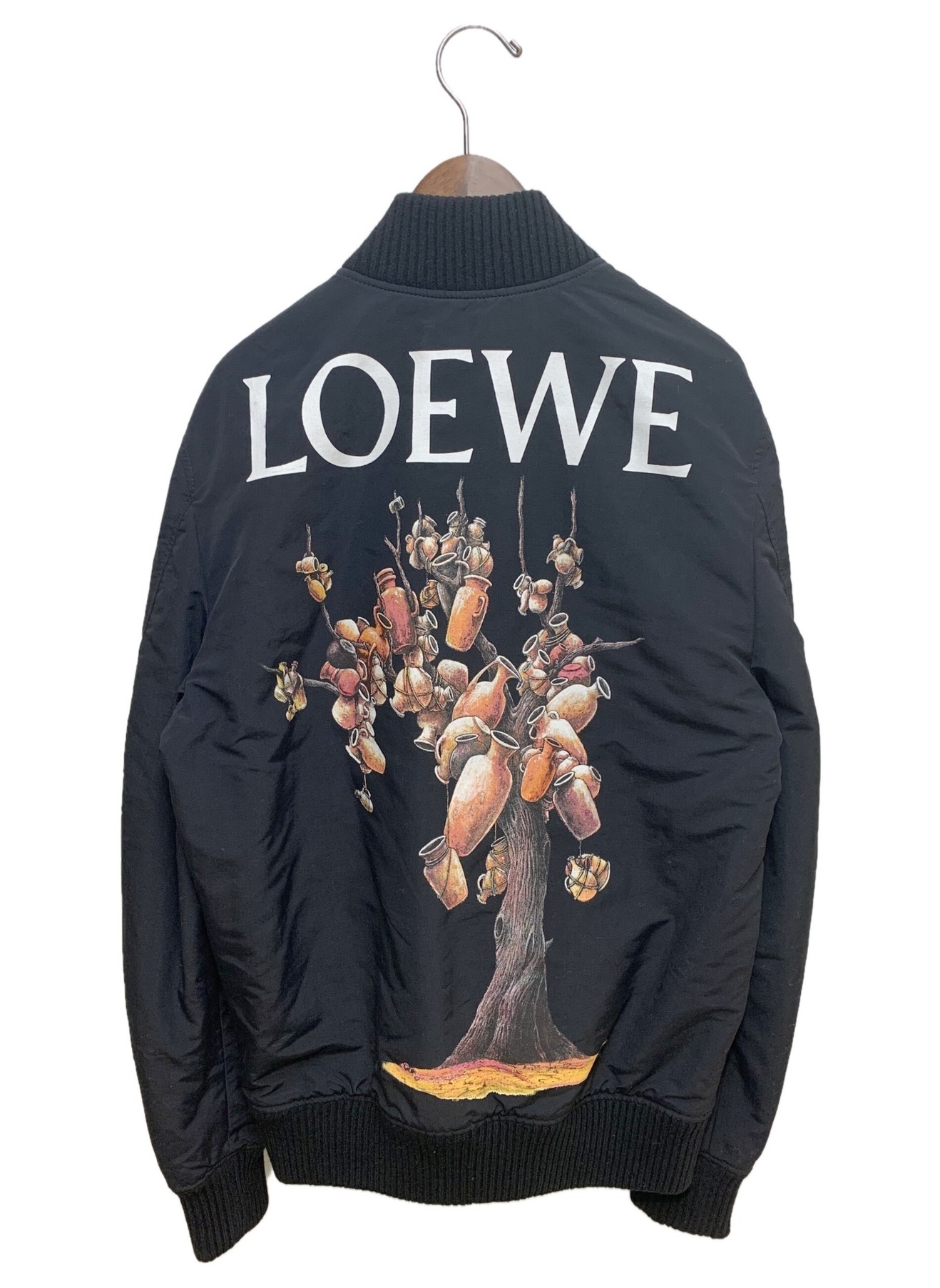 LOEWE (ロエベ) バックプリントボンバージャケット ブラック サイズ:42