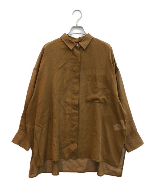 SACRA（サクラ）SACRA (サクラ) ガスボイルオーガンジーブラウス ブラウン サイズ:38の古着・服飾アイテム