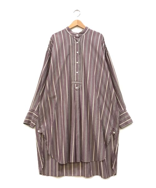 ISABEL MARANT ETOILE（イザベルマランエトワール）ISABEL MARANT ETOILE (イザベルマランエトワール) ストライプロングシャツ パープル サイズ:36の古着・服飾アイテム