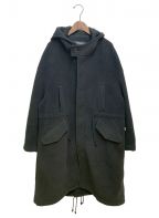 UNDERCOVER（）の古着「フリースパッチプリントモッズコート」｜ブラック