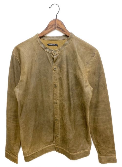 FRANK LEDER（フランクリーダー）FRANK LEDER (フランクリーダー) ノーカラーレザーシャツ ブラウン サイズ:Sの古着・服飾アイテム