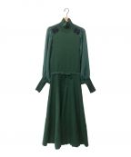 PAMEO POSE（パメオポーズ）の古着「Mandarin Knit Dress」｜グリーン