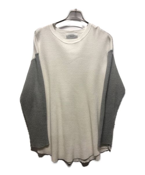 UNUSED（アンユーズド）UNUSED (アンユーズド) Three quarter sleeve thermal. ホワイト×グレー サイズ:3の古着・服飾アイテム