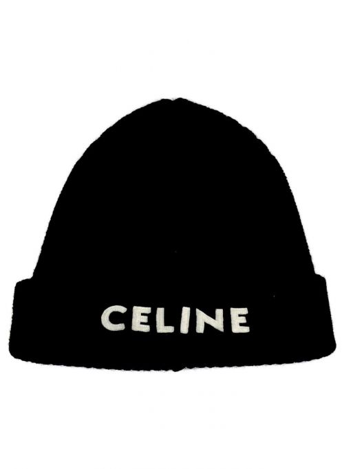 CELINE（セリーヌ）CELINE (セリーヌ) 21AW エンブロイダリー ニット帽 ブラック サイズ:-の古着・服飾アイテム