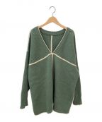 CLANE（）の古着「double face line knit」｜グリーン