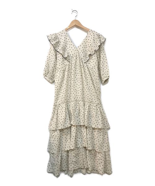 HER LIP TO (ハーリップトゥ) Miracle Wave Belted Dot Dress アイボリー サイズ:M