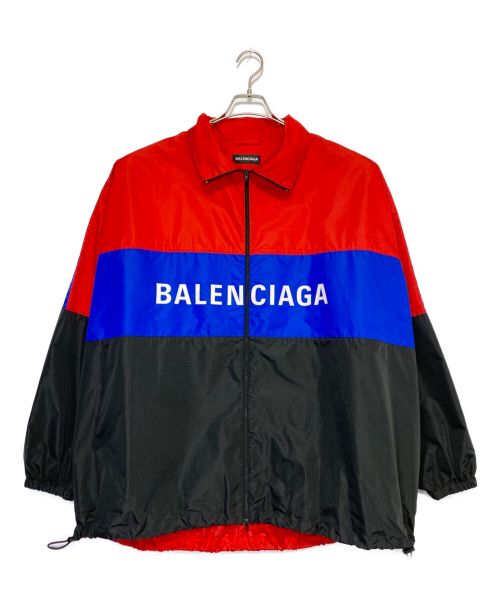BALENCIAGA（バレンシアガ）BALENCIAGA (バレンシアガ) ナイロントラックジャケット レッド×ブラック サイズ:50の古着・服飾アイテム