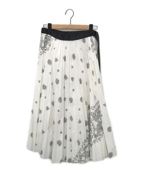 sacai（サカイ）sacai (サカイ) バンダナオパールスカート ホワイト サイズ:1の古着・服飾アイテム