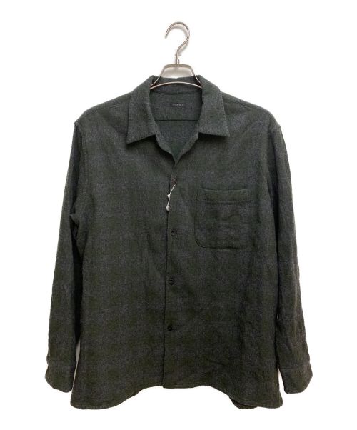 COMOLI（コモリ）COMOLI (コモリ) ウールチェック オープンカラーシャツ グレー×グリーン サイズ:3 未使用品の古着・服飾アイテム