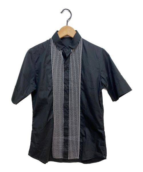 DIOR HOMME（ディオール オム）DIOR HOMME (ディオール オム) ステッチ刺繍半袖シャツ ブラック サイズ:36の古着・服飾アイテム