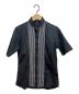 DIOR HOMME（ディオール オム）の古着「ステッチ刺繍半袖シャツ」｜ブラック