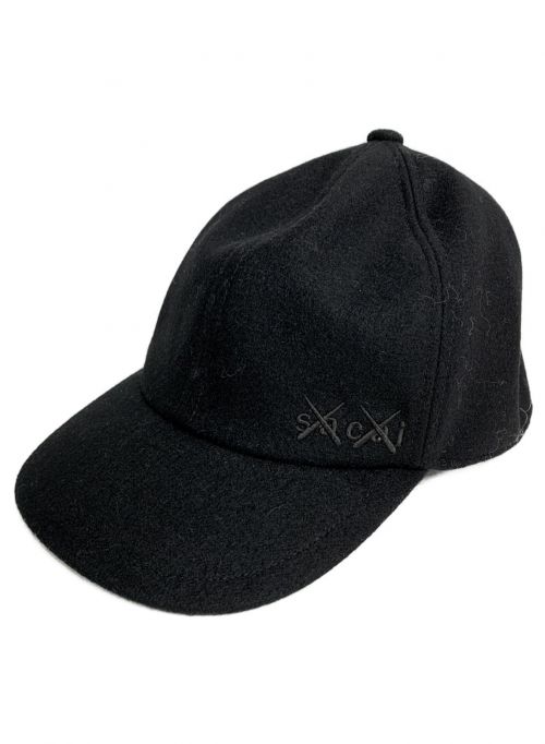 sacai（サカイ）SACAI × KAWS (サカイ × カウズ) 21AW Kaws Melton Cap ブラック サイズ:3の古着・服飾アイテム