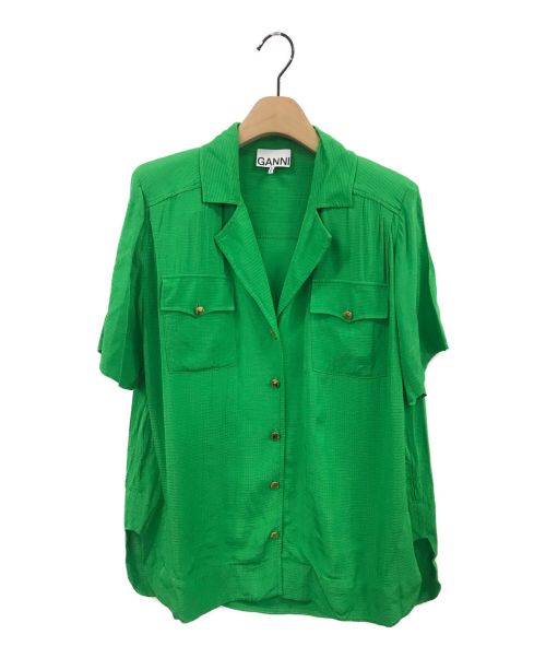 GANNI（ガニー）GANNI (ガニー) リップストップビスコースシャツ グリーン サイズ:-の古着・服飾アイテム