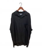 Yohji Yamamoto pour homme（ヨウジヤマモトプールオム）の古着「21AW オープンカラーテンセルシャツ」｜ブラック