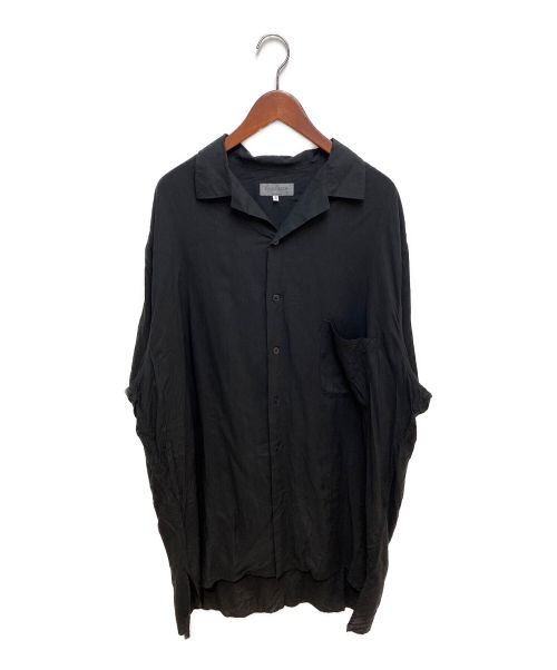 Yohji Yamamoto pour homme（ヨウジヤマモト プールオム）Yohji Yamamoto pour homme (ヨウジヤマモトプールオム) 21AW オープンカラーテンセルシャツ ブラック サイズ:3の古着・服飾アイテム