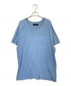 AMIRI（アミリ）の古着「ショットガンダメージ加工Tシャツ」｜ライトブルー