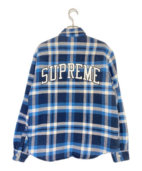 SUPREME（シュプリーム）SUPREME (シュプリーム) Quilted Arc Logo Flannel Shirt ブルー サイズ:Mの古着・服飾アイテム