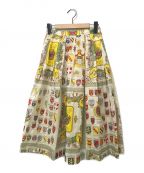 Jane Marple（ジェーンマープル）の古着「Bon dimanche tuck スカート」｜イエロー