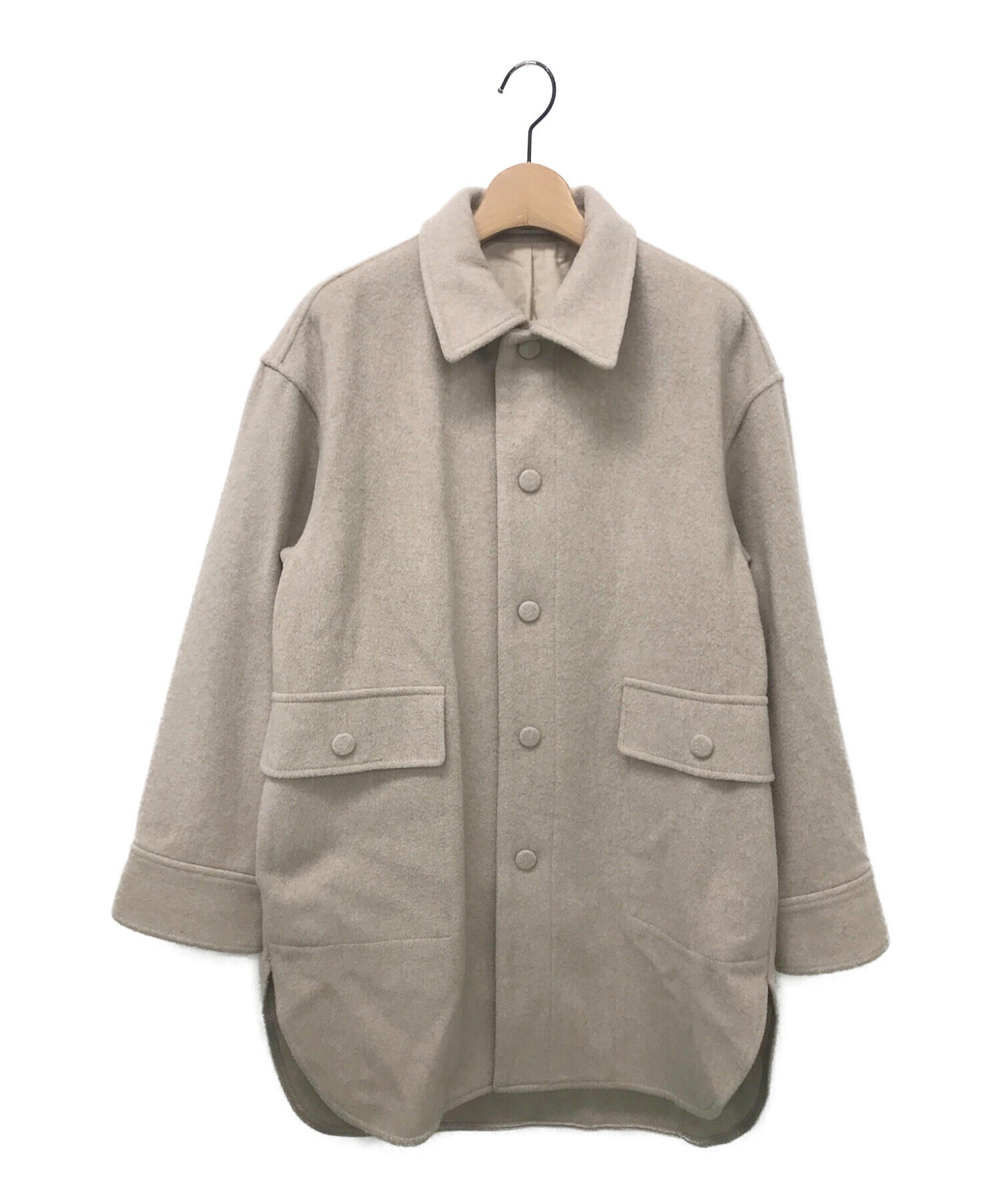 MACPHEE (マカフィー) ウールビーバー オーバーサイズドシャツジャケット ベージュ サイズ:36