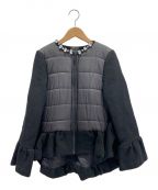 YOKO CHANヨーコチャン）の古着「ビジュー付きショートウォームコート」｜ブラック