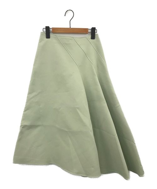 CAST:（キャストコロン）CAST: (キャストコロン) ストレッチダブルフェイススカート 黄緑 サイズ:M 未使用品の古着・服飾アイテム