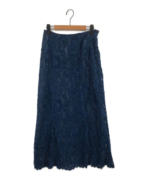 VERMEIL par iena（ヴェルメイユ パー イエナ）VERMEIL par iena (ヴェルメイユ パー イエナ) モールレースマーメイドスカート ブルー サイズ:40 未使用品の古着・服飾アイテム