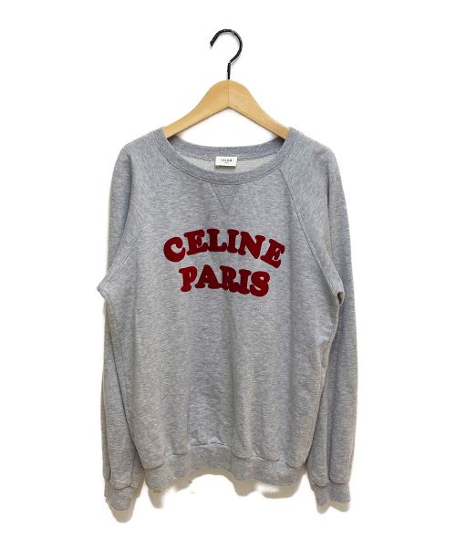 CELINE（セリーヌ）CELINE (セリーヌ) 20AW フロックドカシミヤクルーネックスウェットシャツ グレー サイズ:Mの古着・服飾アイテム