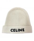 CELINEセリーヌ）の古着「エンブロイダリーニット帽」｜ホワイト