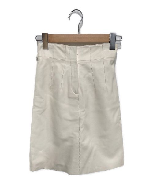 LOEWE（ロエベ）LOEWE (ロエベ) レザースカート ホワイト サイズ:36の古着・服飾アイテム