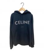 CELINE（セリーヌ）の古着「21AWスタッズ付き ルーズ スウェットシャツ / コットンフリース」｜ブラック