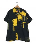 DOUBLE RAINBOUU（ダブルレインボー）の古着「オープンカラーシャツ」｜ブラック×イエロー