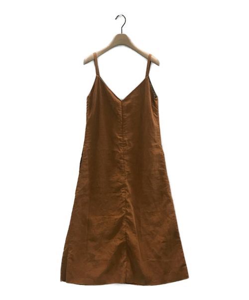 AURALEE（オーラリー）AURALEE (オーラリー) WASHED LINEN SLIP DRESS ブラウンの古着・服飾アイテム