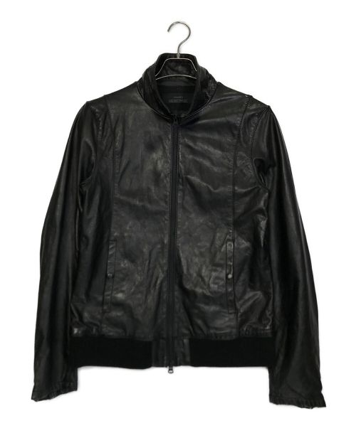 Shama（シャマ）Shama (シャマ) カウレザージップアップジャケット ブラック サイズ:42の古着・服飾アイテム