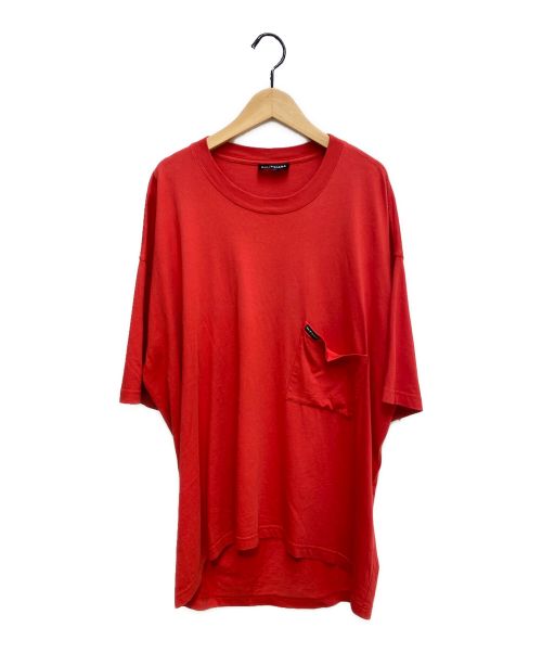 BALENCIAGA（バレンシアガ）BALENCIAGA (バレンシアガ) ポケットTシャツ レッド サイズ:Sの古着・服飾アイテム
