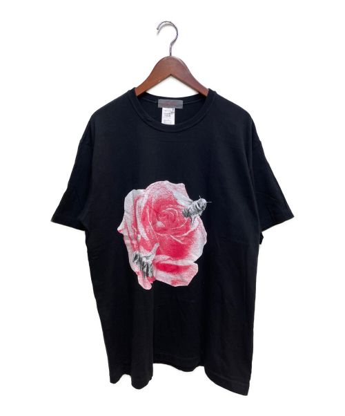 yohji yamamoto+noir（ヨウジヤマモトプリュスノアール）yohji yamamoto+noir (ヨウジヤマモトプリュスノアール) 20SS ×内田すずめ 薔薇と蜂プリントTシャツ ブラック サイズ:3の古着・服飾アイテム